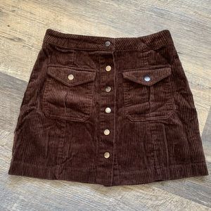 Courderoy button up skirt